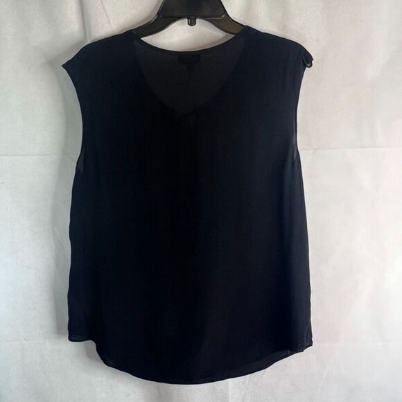 Talbot's Black Sleeveless 100% Washable Silk Blouse Women's Size 12 - Picture 2 of 6